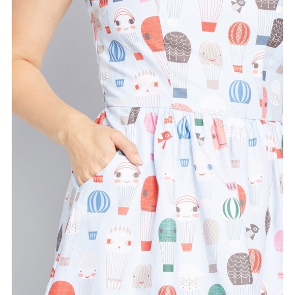 Sold Out 👋 🆕 ModCloth hot air ballon Dress pinup - Picture 2 of 16